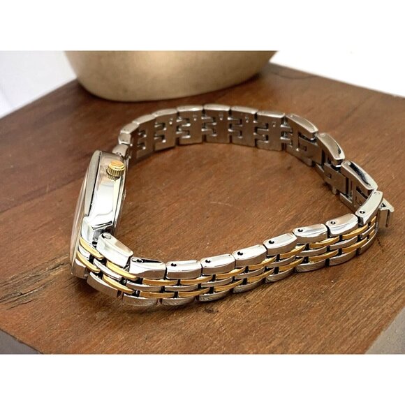 Timex Women's Watch TW2T50200 Quartz Silver Dial Rectangle Two Tone Steel 21mm - Picture 8 of 13